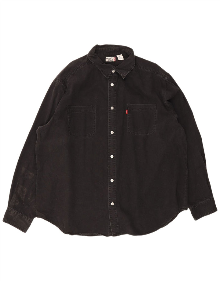 Мужская джинсовая рубашка Levi's 2XL, черный хлопок