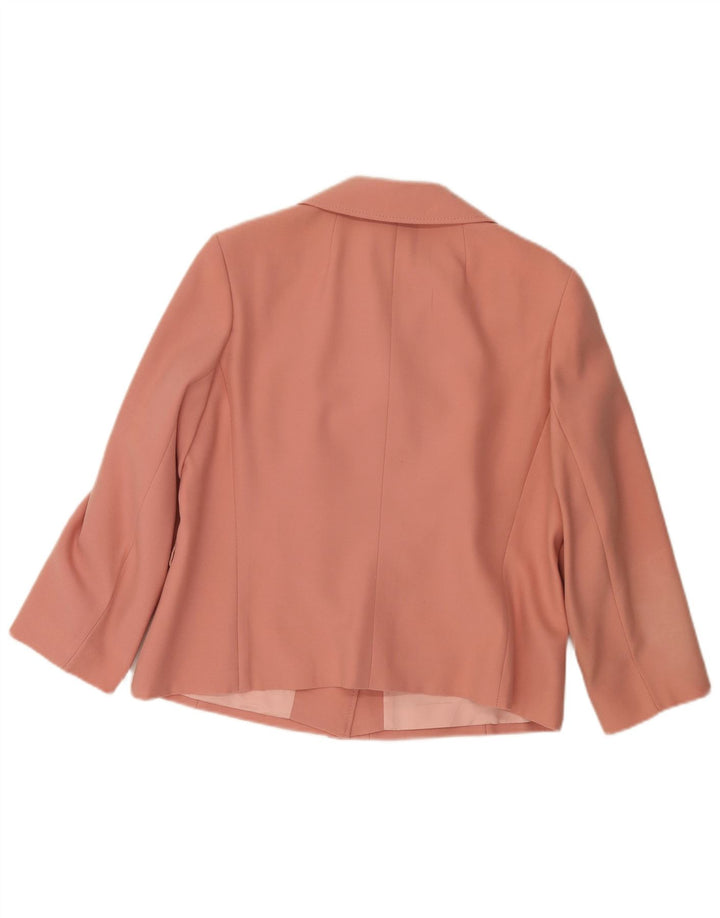 Goldix Womens 4 Button Blazer Jacket UK 12 Medium Pink Wool