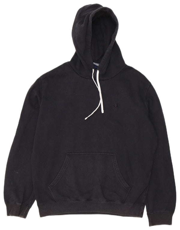 Champion Mens Hoodie Jumper Μεγάλο Μαύρο Βαμβακερό