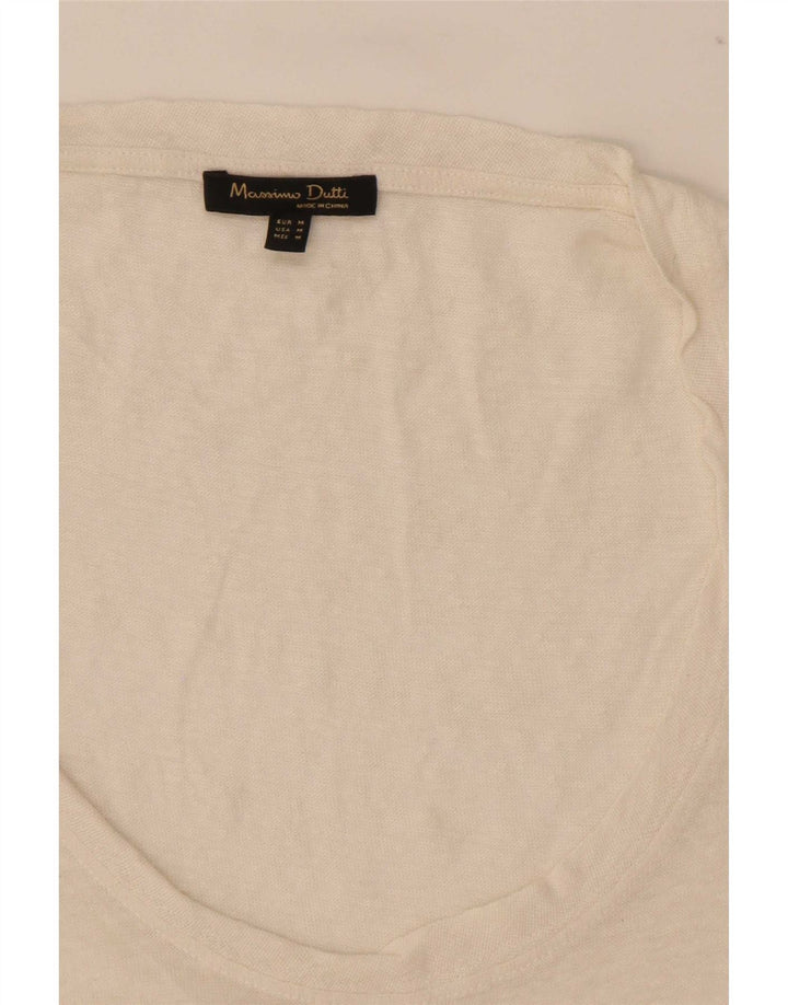 Massimo Dutti Damen Weste Top UK 14 Medium Off White