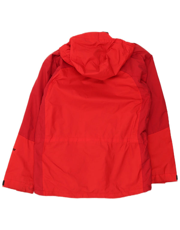 Giacca antipioggia da uomo con cappuccio The North Face UK 36 Small Nylon rosso a blocchi di colore
