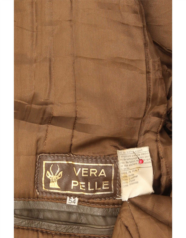 Geacă de piele vintage pentru bărbați IT 54 2XL maro