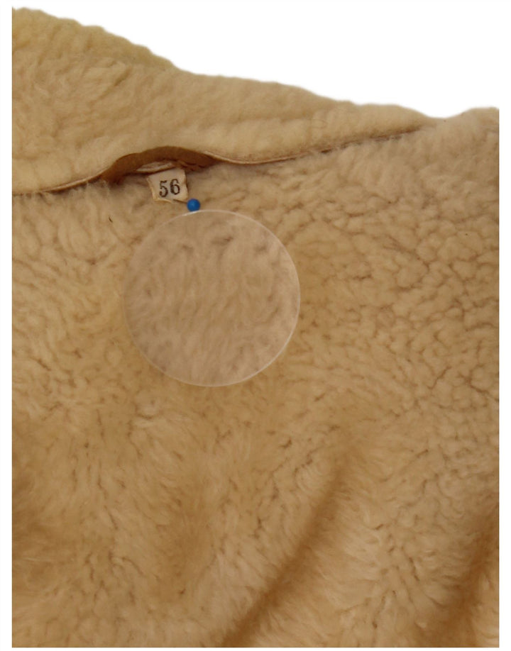 Vintage Mens Double Breasted Shearling Jacket IT 56 3XL Brown