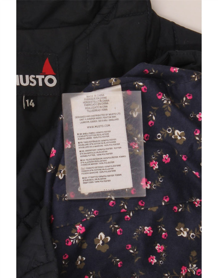 Giacca trapuntata da donna MUSTO UK 14 grande poliestere blu navy