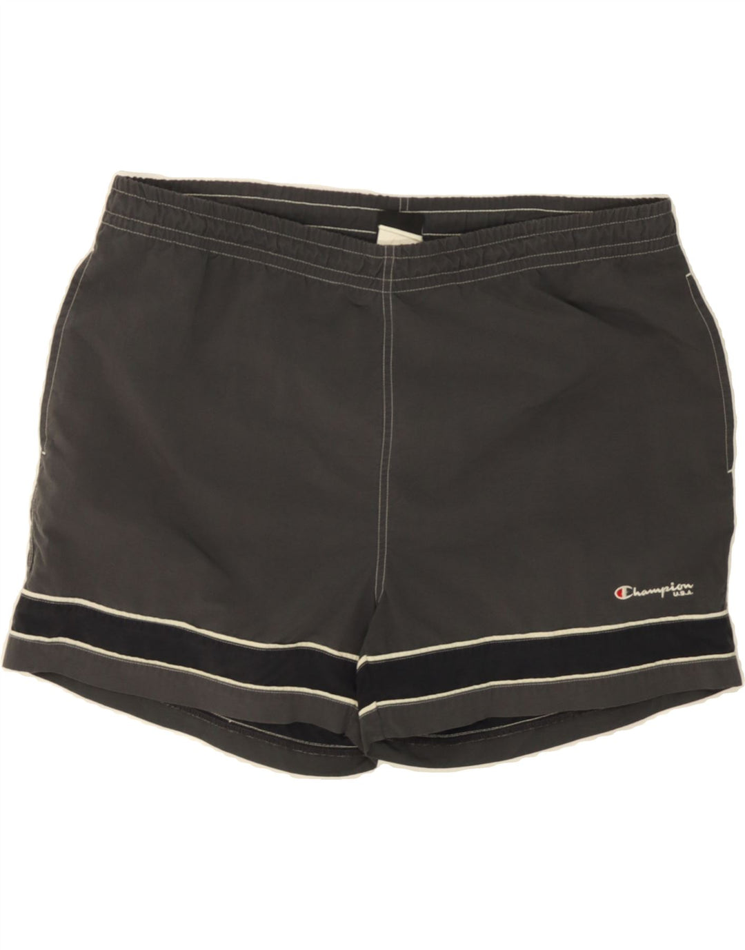CHAMPION Mens Sport Shorts XL Grey Colourblock Polyamide Vintage Champion and Second-Hand Champion from Messina Hembry 