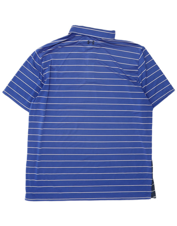 Under Armour Herren Heat Gear Poloshirt 2XL Marineblau gestreift Polyester