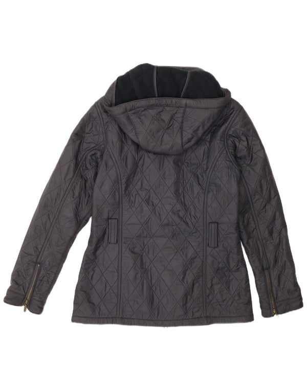 Barbour Chaqueta acolchada con capucha para mujer UK 10 Small Grey Polyamide