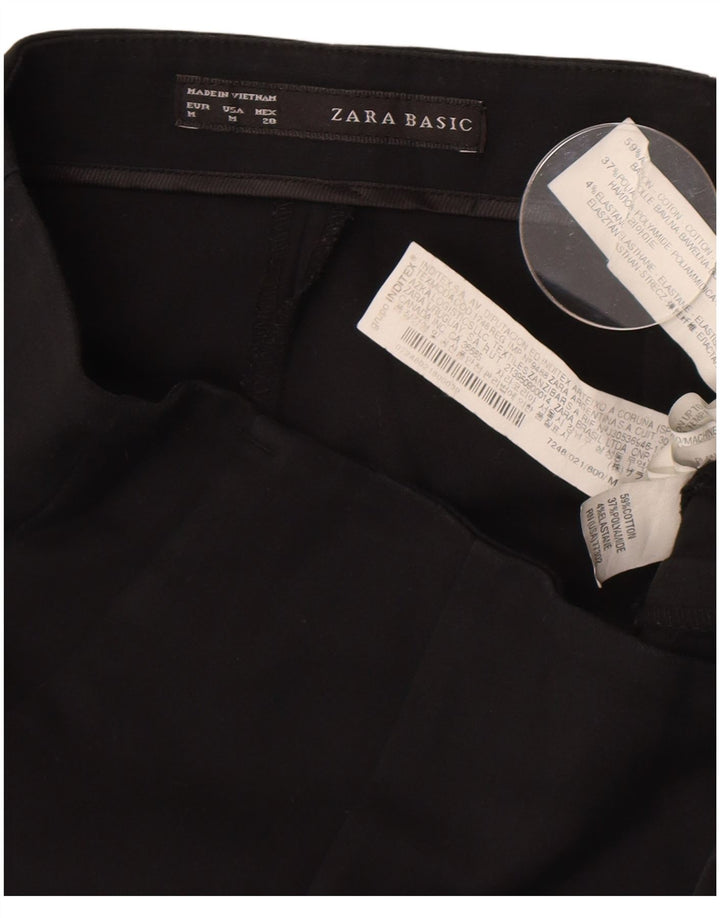 Zara Womens Bootcut Chino Trousers Medium W28 L32 Black Cotton