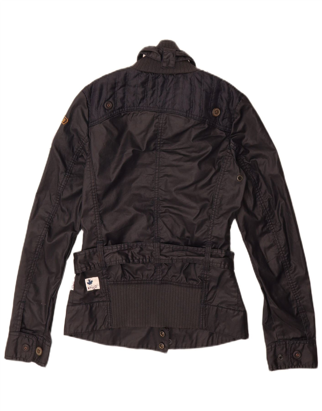 KHUJO Womens Utility Jacket UK 10 Small Navy Blue Cotton