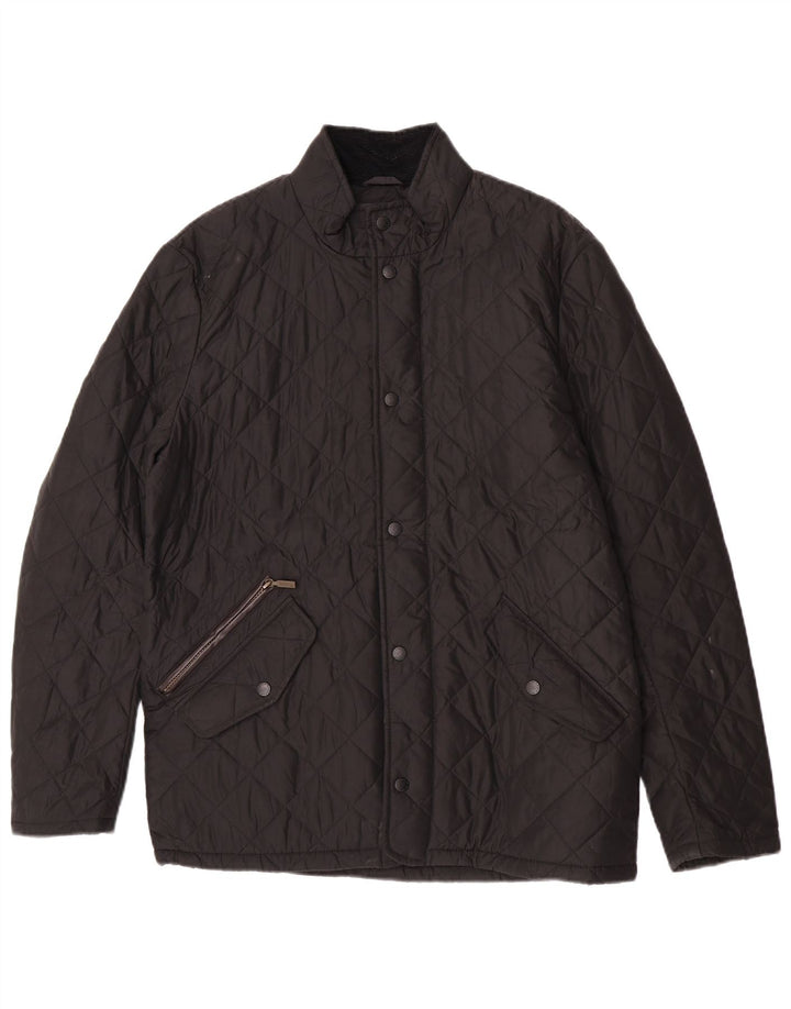 Barbour Mens Quilted Jacket UK 38 Medium Black Polyester