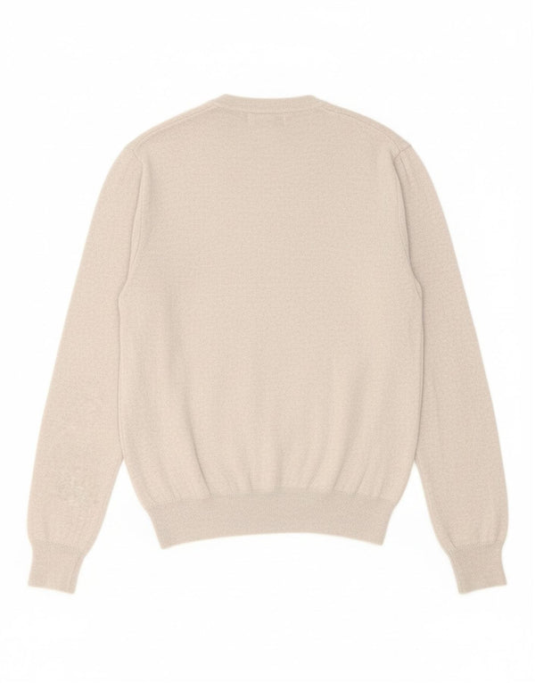 MARLBORO CLASSICS Womens V-Neck Jumper Sweater UK 12 Medium Grey Wool