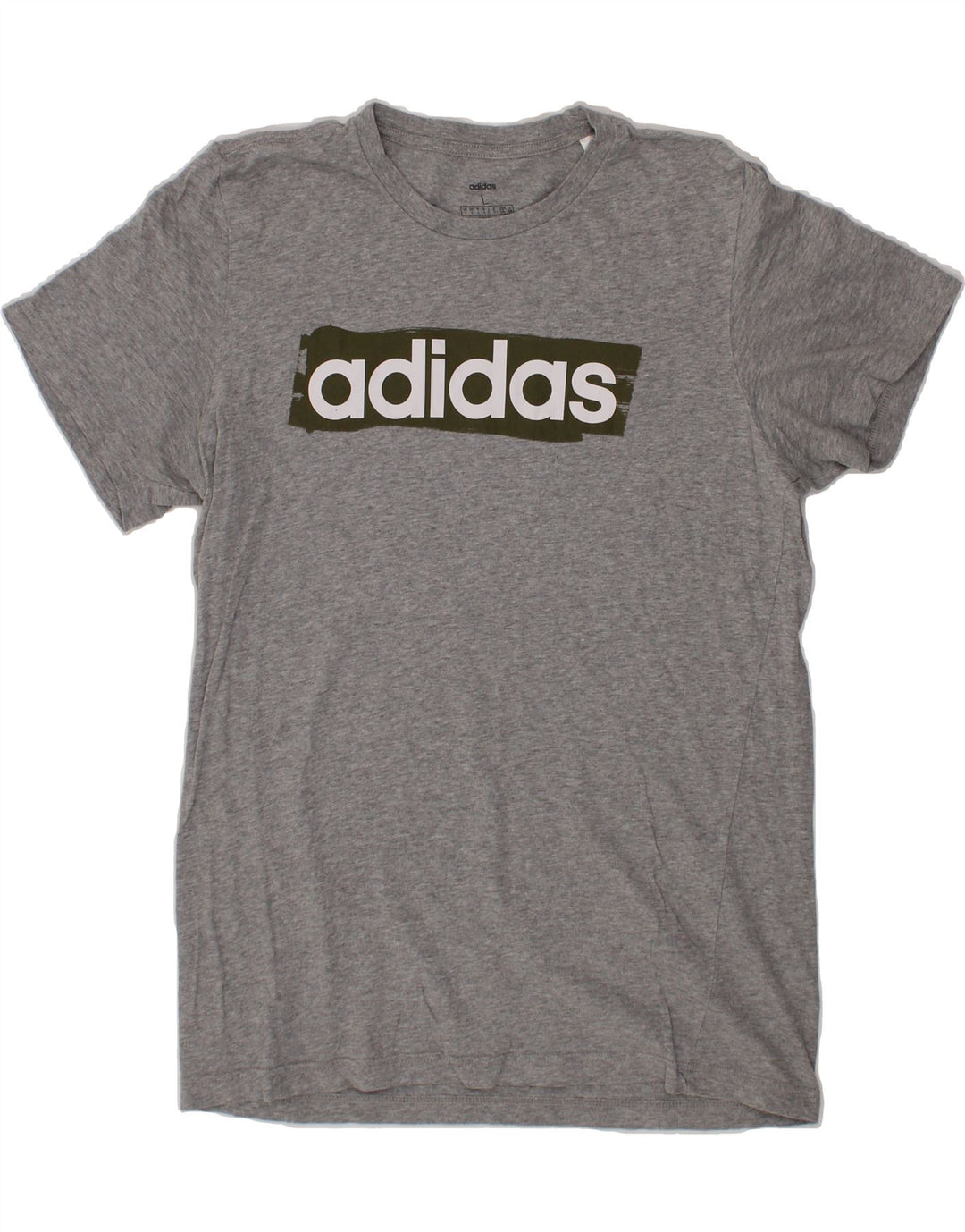 ADIDAS Mens Graphic T-Shirt Top Large Grey Flecked Vintage Adidas and Second-Hand Adidas from Messina Hembry 