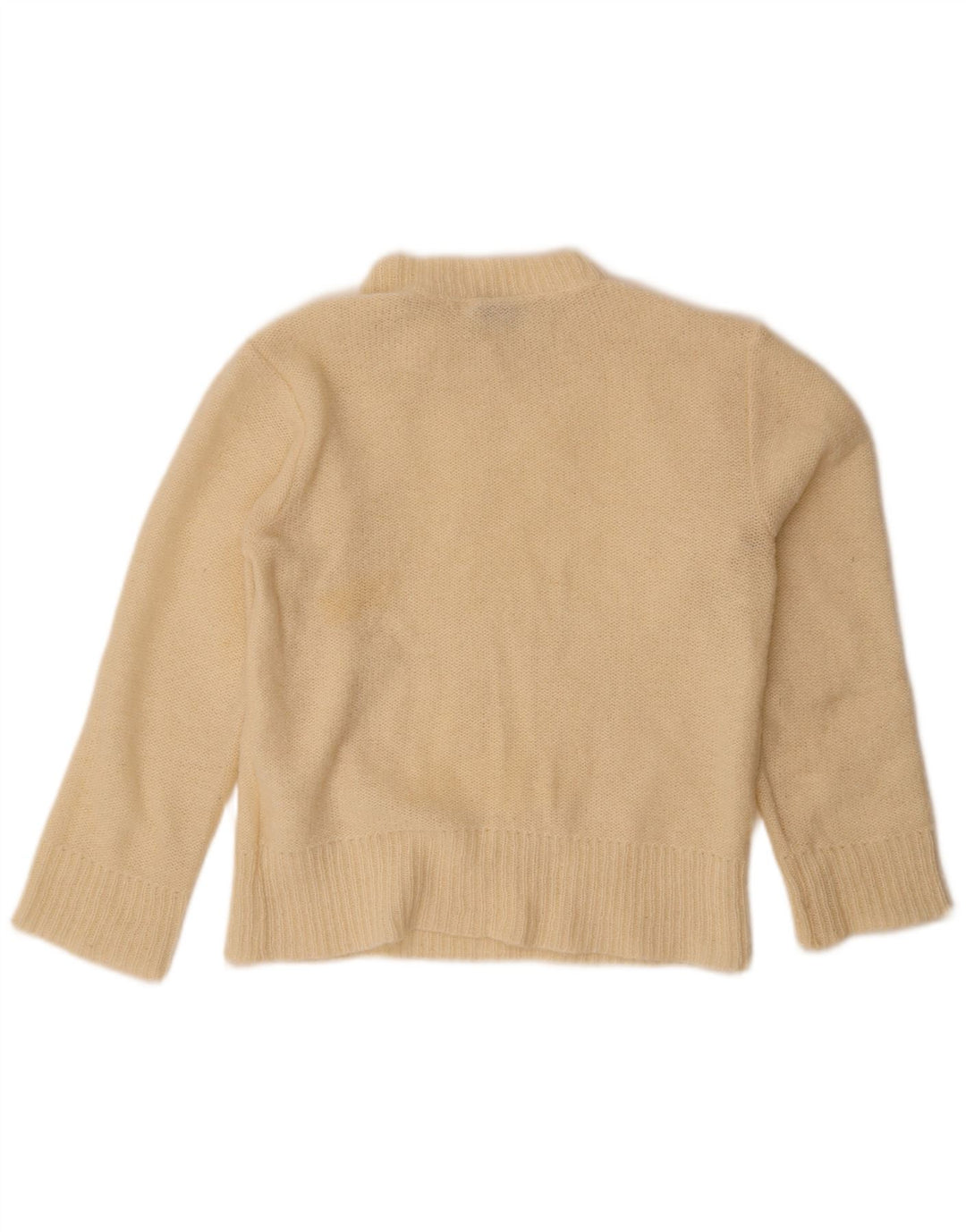 Vintage Womens Turtle Neck Jumper Sweater UK 14 Medium Off White