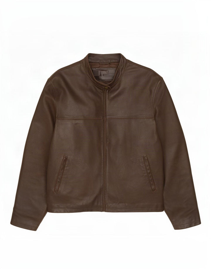 Vintage Mens Leather Jacket UK 40 Large Brown