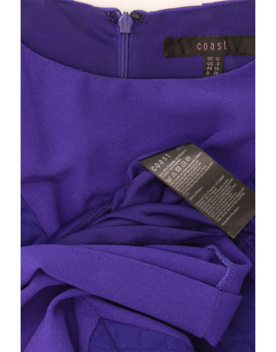 COAST Womens Sleeveless Sheath Dress UK 12 Medium Purple Polyester Vintage Coast and Second-Hand Coast from Messina Hembry 