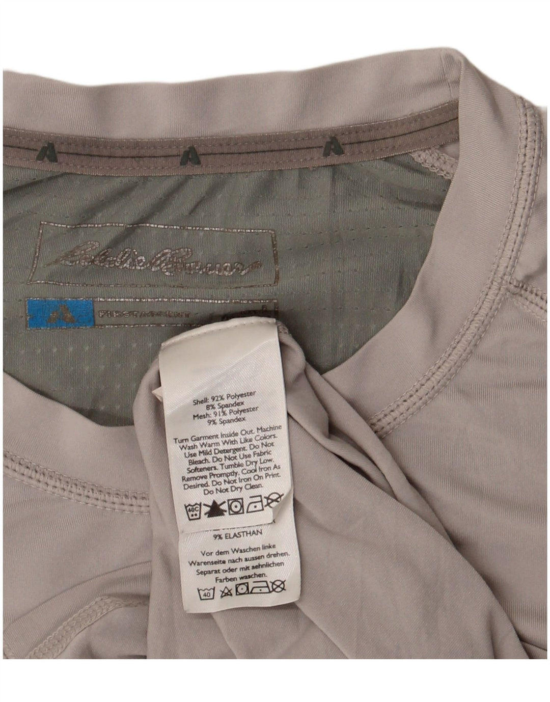 Eddie Bauer Mens T-Shirt Top Large Grey Colourblock Polyester