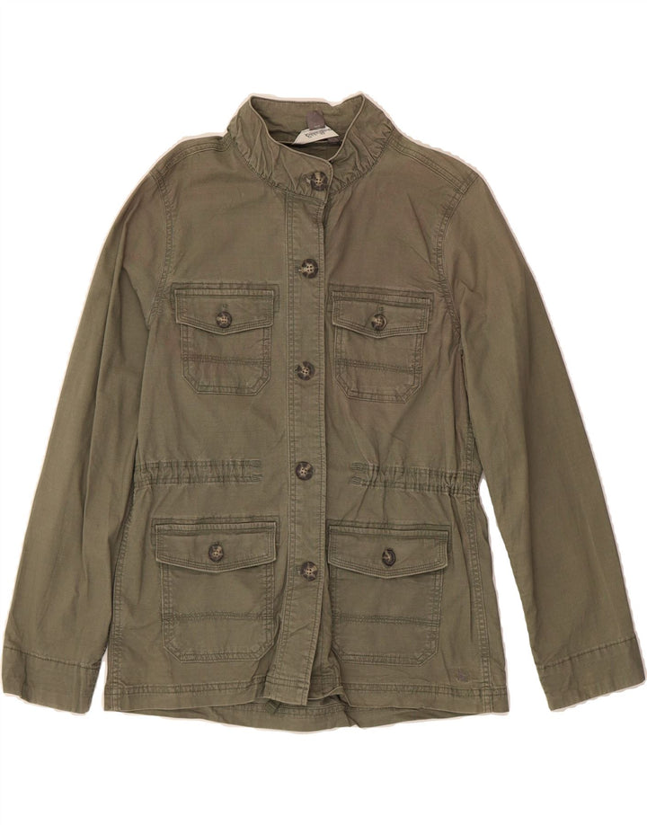 EDDIE BAUER Womens Military Jacket UK 10 Small Khaki Cotton Vintage Eddie Bauer and Second-Hand Eddie Bauer from Messina Hembry 