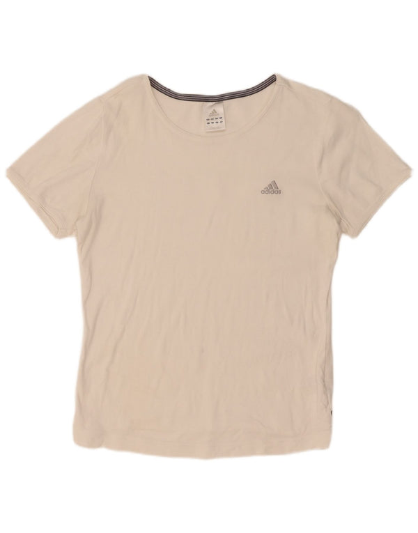 Adidas Womens T-Shirt Top UK 18 XL White Cotton