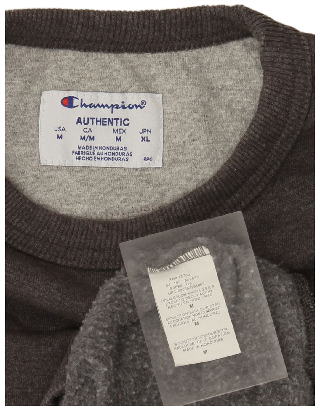 Champion Mens Sweatshirt Jumper Medium Grey Flecked Cotton