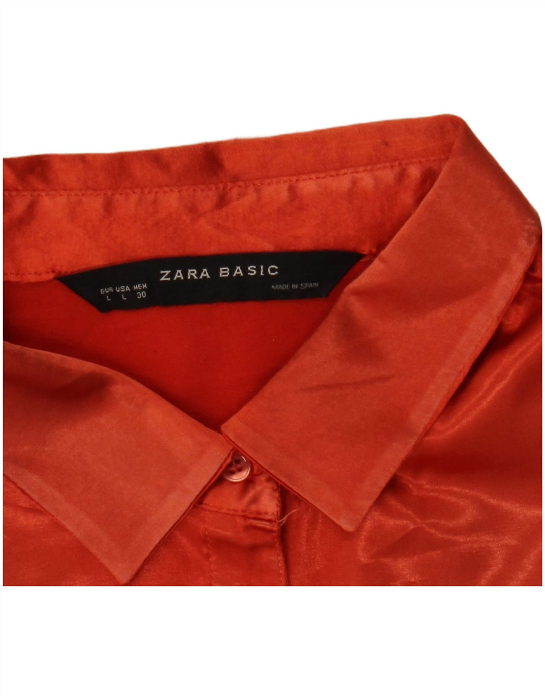 Zara Femme Pull Chemise UK 14 Large Orange
