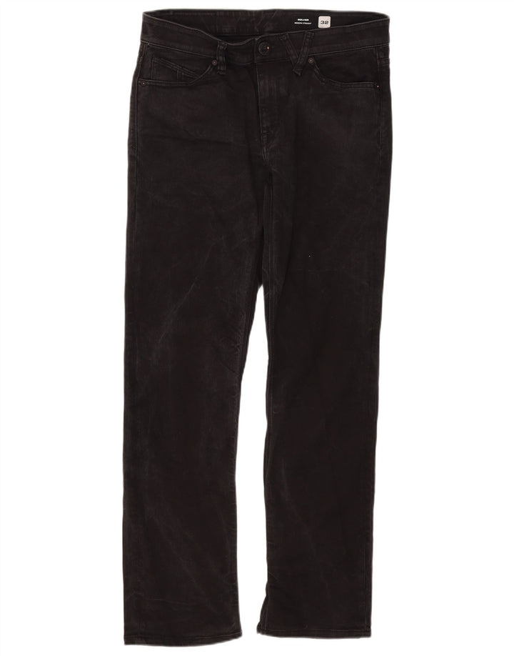 Volcom Mens Solver Straight Jeans W32 L30 Black Cotton