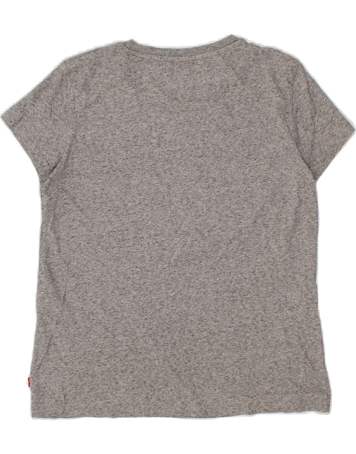 LEVI'S Womens Graphic T-Shirt Top UK 10 Small Grey Vintage Levi's and Second-Hand Levi's from Messina Hembry 