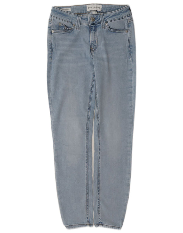 Blugi skinny Calvin Klein pentru femei cu talie medie L25 L27 bumbac albastru