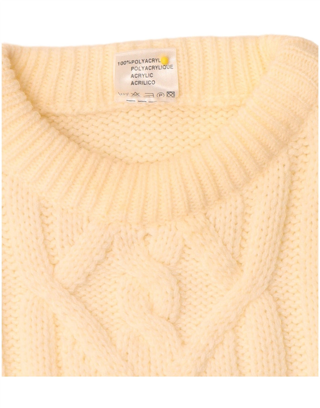 Angelo Muroni Mens Crew Neck Jumper Sweater Large Off White Polyacrylic