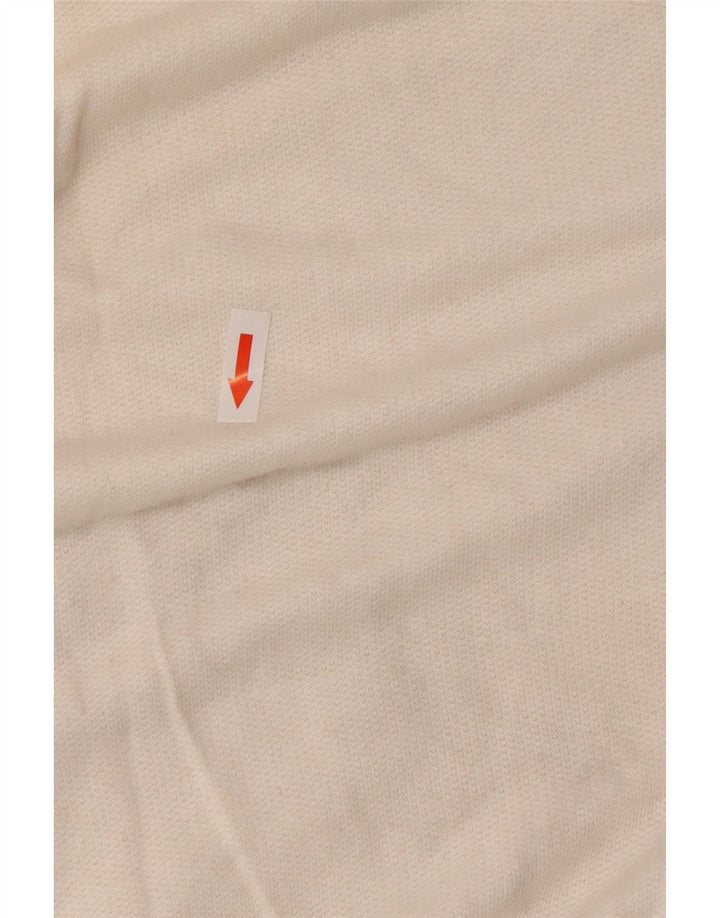 Vintage Womens Button Neck Sweatshirt Jumper IT 44 Medium White Colourblock