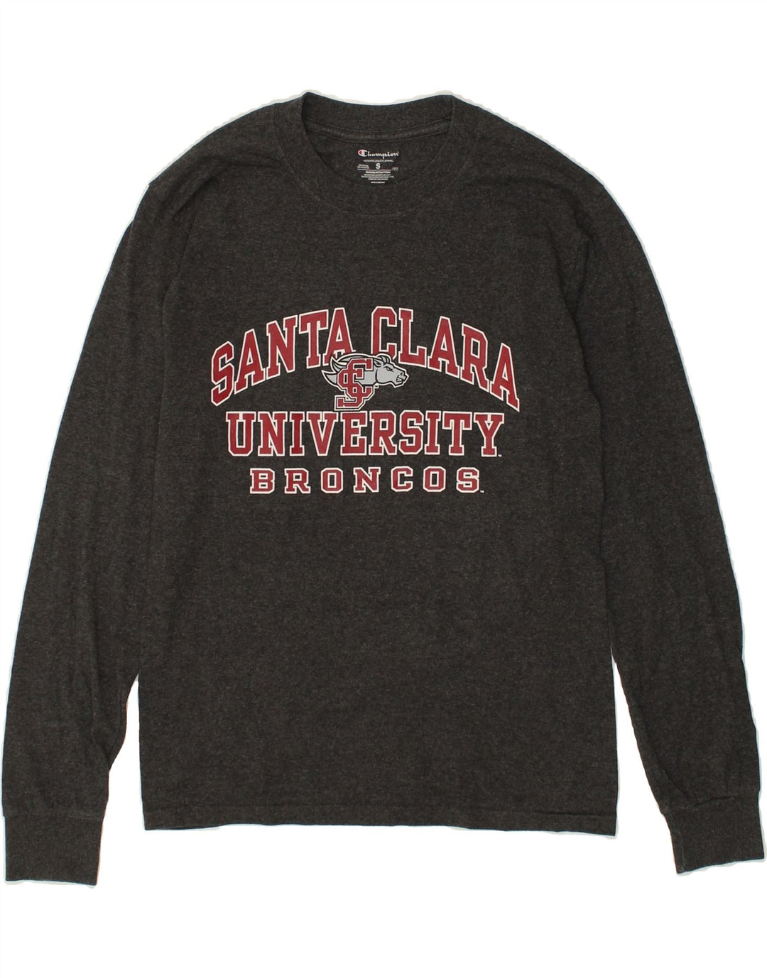 CHAMPION Mens Graphic Top Long Sleeve Small Grey Cotton Vintage Champion and Second-Hand Champion from Messina Hembry 