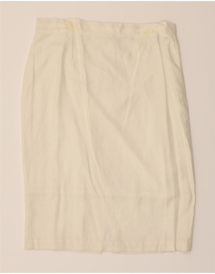 VINTAGE Womens Straight Skirt IT 46 Large W32 White Vintage Vintage and Second-Hand Vintage from Messina Hembry 