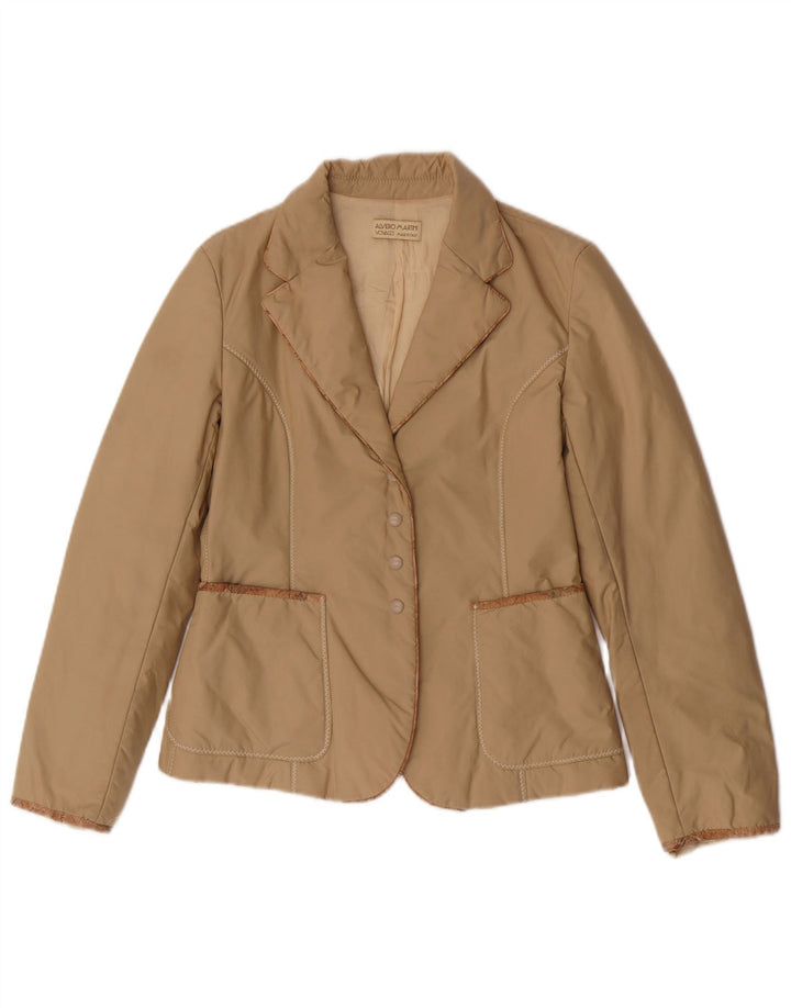 ALVIERO MARTINI Womens Voyages 4 Button Blazer Jacket IT 42 Medium Beige