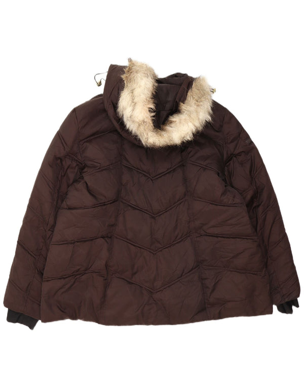 Nautica hættejakke til kvinder UK 20 2XL brun polyester