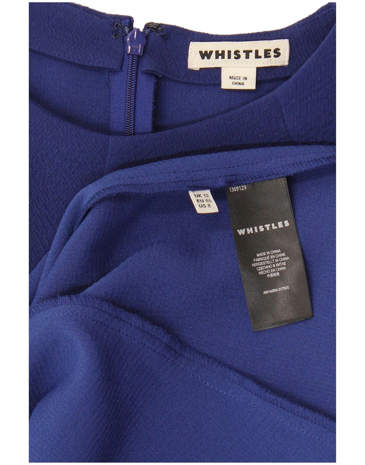 Abito a trapezio da donna WHISTLES UK 12 Medio poliestere blu navy