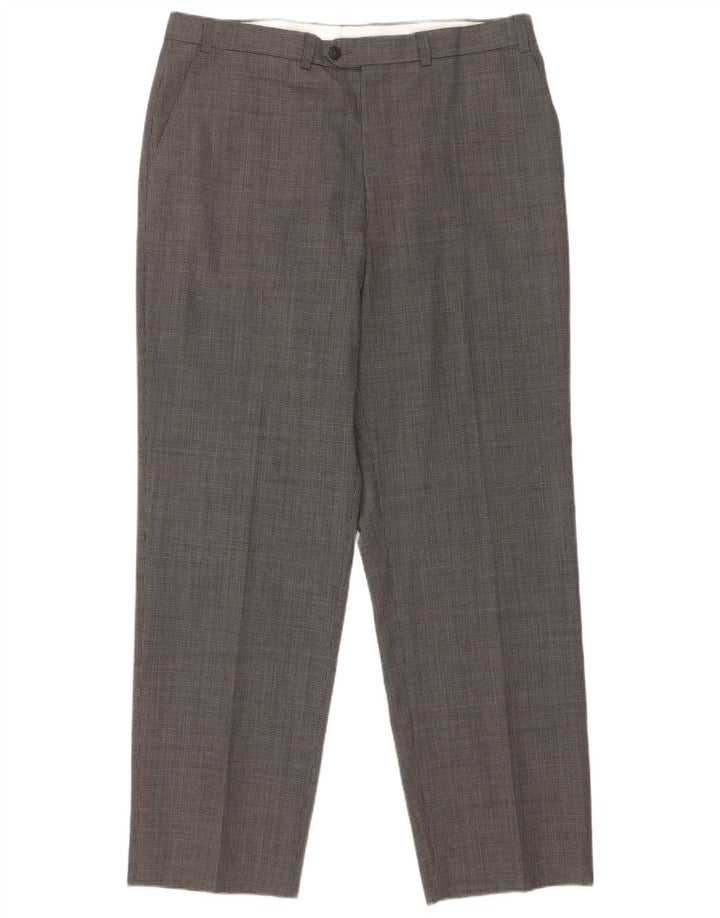 Marks & Spencer Mens St. Michael Suit Trousers W36 L31 Grey Houndstooth