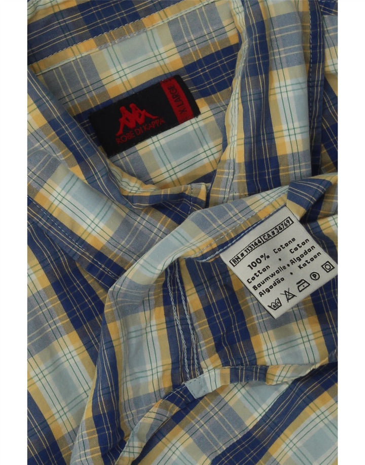 Kappa Herrenhemd XL, blau kariert, Baumwolle