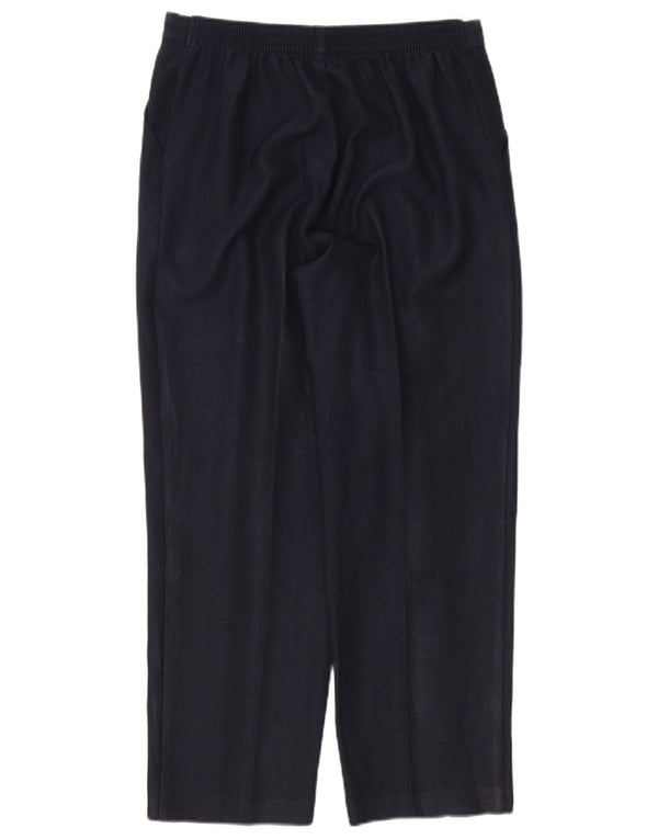Marks & Spencer Womens High Waist Cropped Trousers UK 10 Small W30 L26 Navy