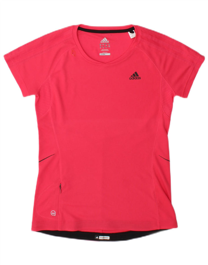 Adidas Damen Climacool T-Shirt Top UK 12 Mittelrosa
