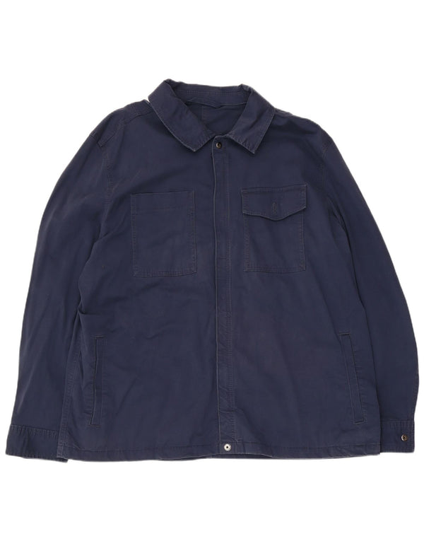 Marks & Spencer Herren-Utility-Jacke UK 46 3XL Marineblaue Baumwolle