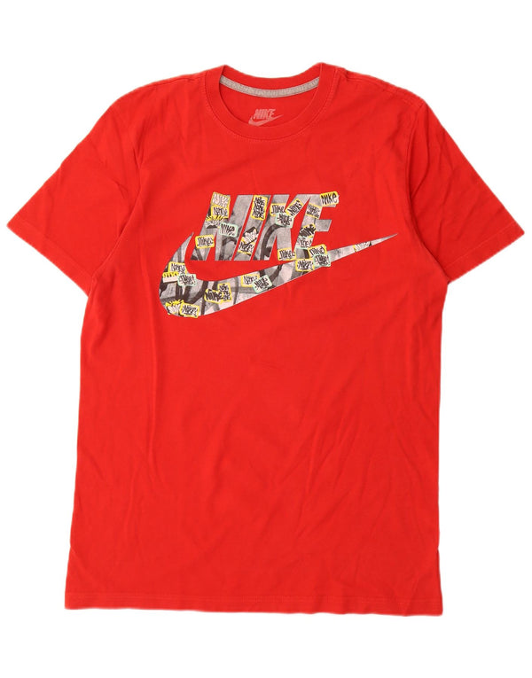 Nike Mens Regular Fit grafikus póló felső, közepes piros