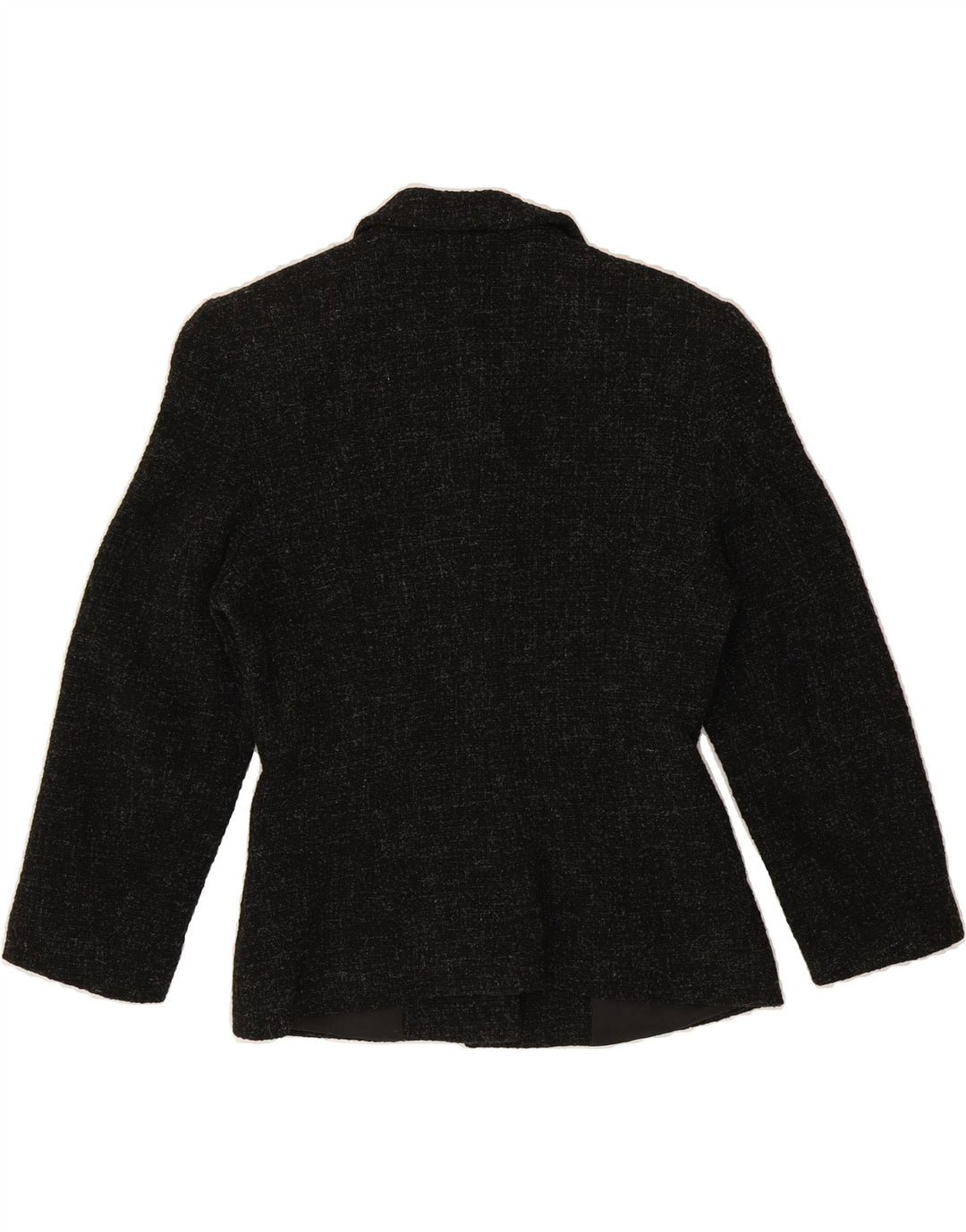 ALEXANDRA Womens 4 Button Blazer Jacket UK 14 Medium Black Flecked Wool Vintage Alexandra and Second-Hand Alexandra from Messina Hembry 