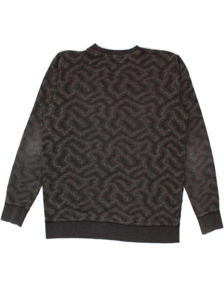 O'NEILL Womens Abstract Pattern Graphic Sweatshirt Jumper UK 16 Large Grey Vintage O'Neill and Second-Hand O'Neill from Messina Hembry 