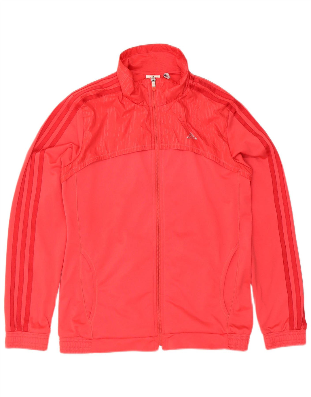 ADIDAS Womens Climalite Tracksuit Top Jacket UK 8/10 Small Red Polyester