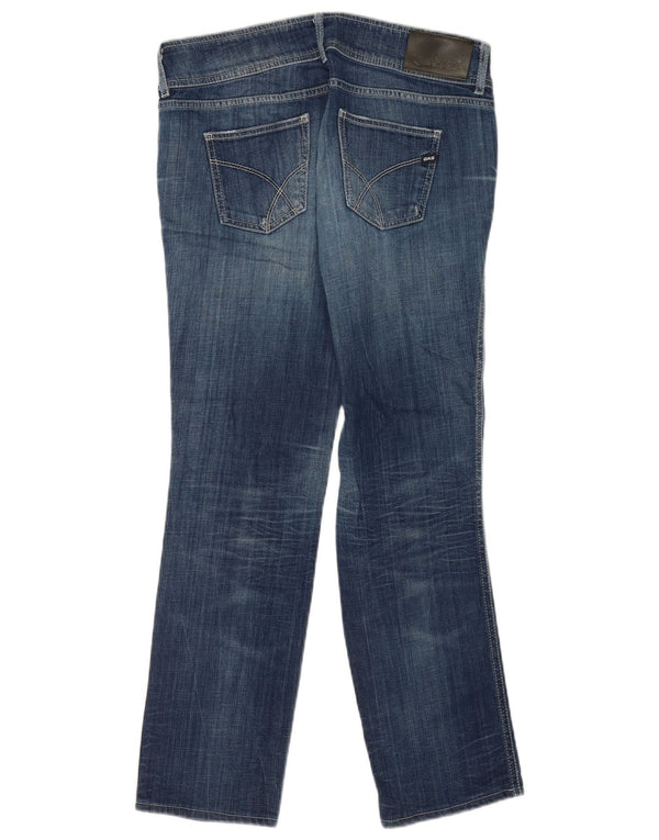 Gas Womens Distressed Straight Jeans W32 L30 Blue Cotton