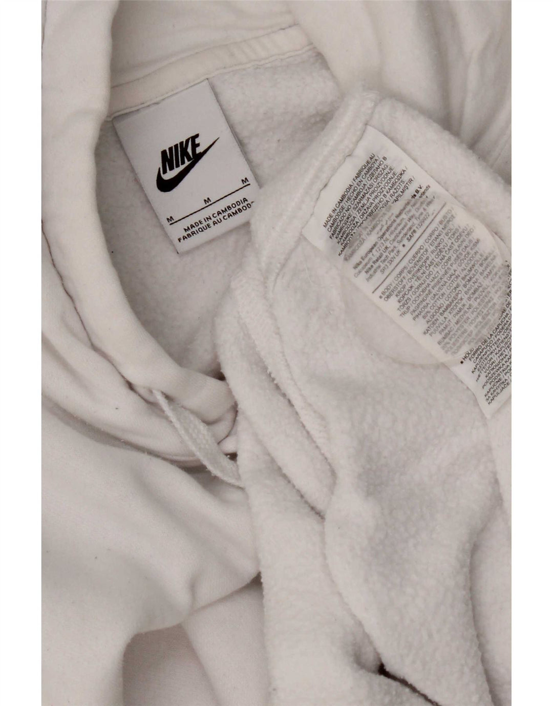 Nike Mens Hoodie Jumper Medium White Cotton