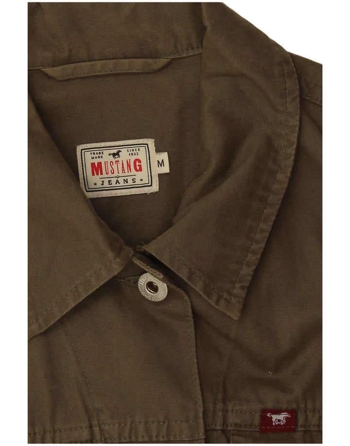 Mustang Womens Denim Gilet UK 12 Medium Khaki Cotton