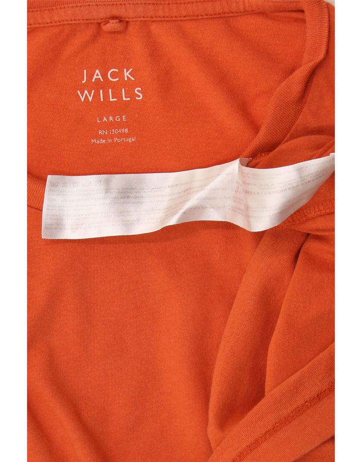 JACK WILLS Mens T-Shirt Top Large Orange Cotton