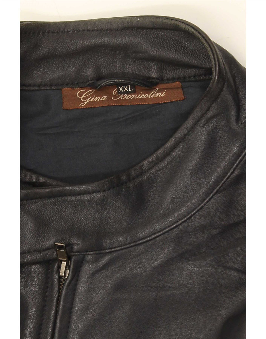 Jaqueta de couro masculina vintage UK 44 2XL preta