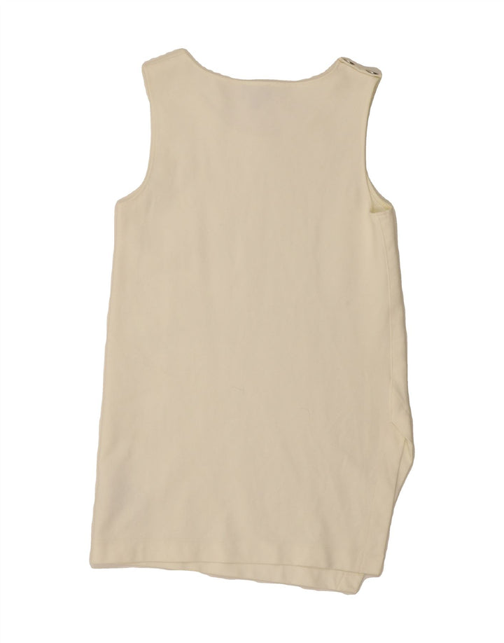 ARMANI JEANS Womens Sleeveless Shift Dress IT 44 Medium Off White Viscose Vintage Armani Jeans and Second-Hand Armani Jeans from Messina Hembry 