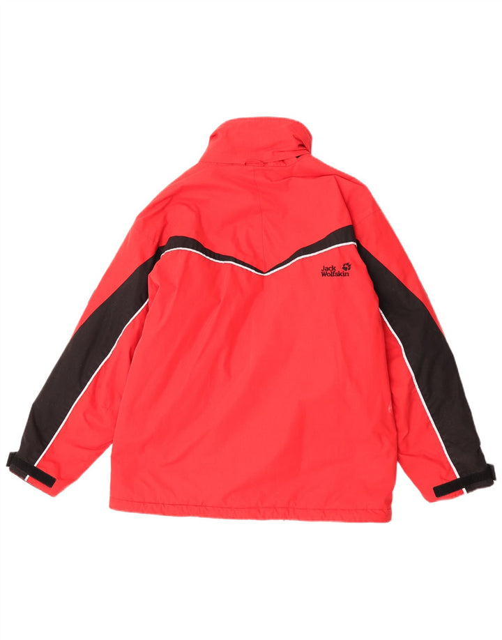 Jack Wolfskin Boys Windbreaker Jacket 11-12 Years Red Colourblock Polyester